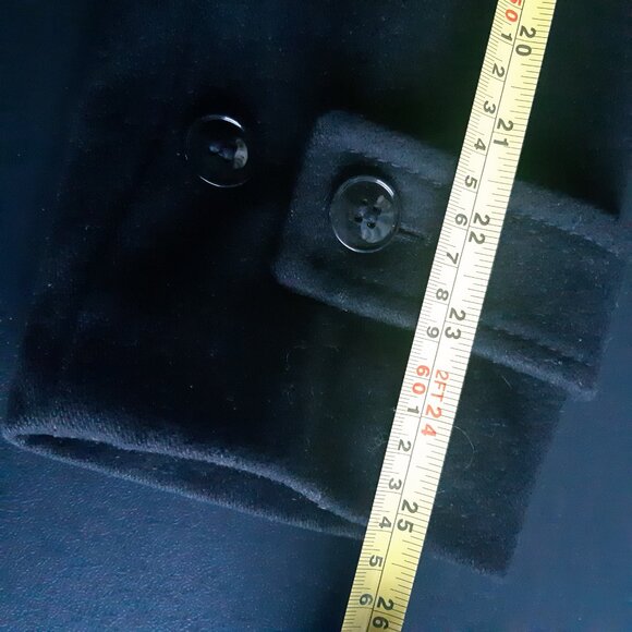 H&M 40R Black Double Breasted Wool Blend Men's Button Up Pea Coat - Picture 15 of 16